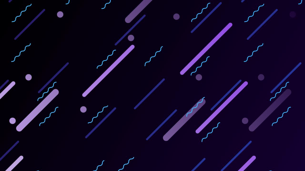 animación de bucle sin costuras de líneas verticales brillantes. fondos abstractos azul profundo y púrpura vivo