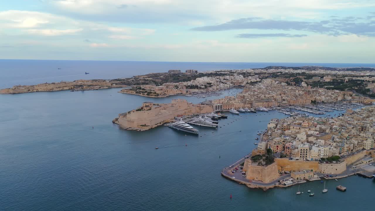 Valletta, a city of history and beauty, captured in breathtaking drone footage.