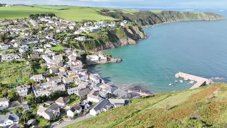 Gorran-Haven-Cornwall-UK-descending-drone,aerial