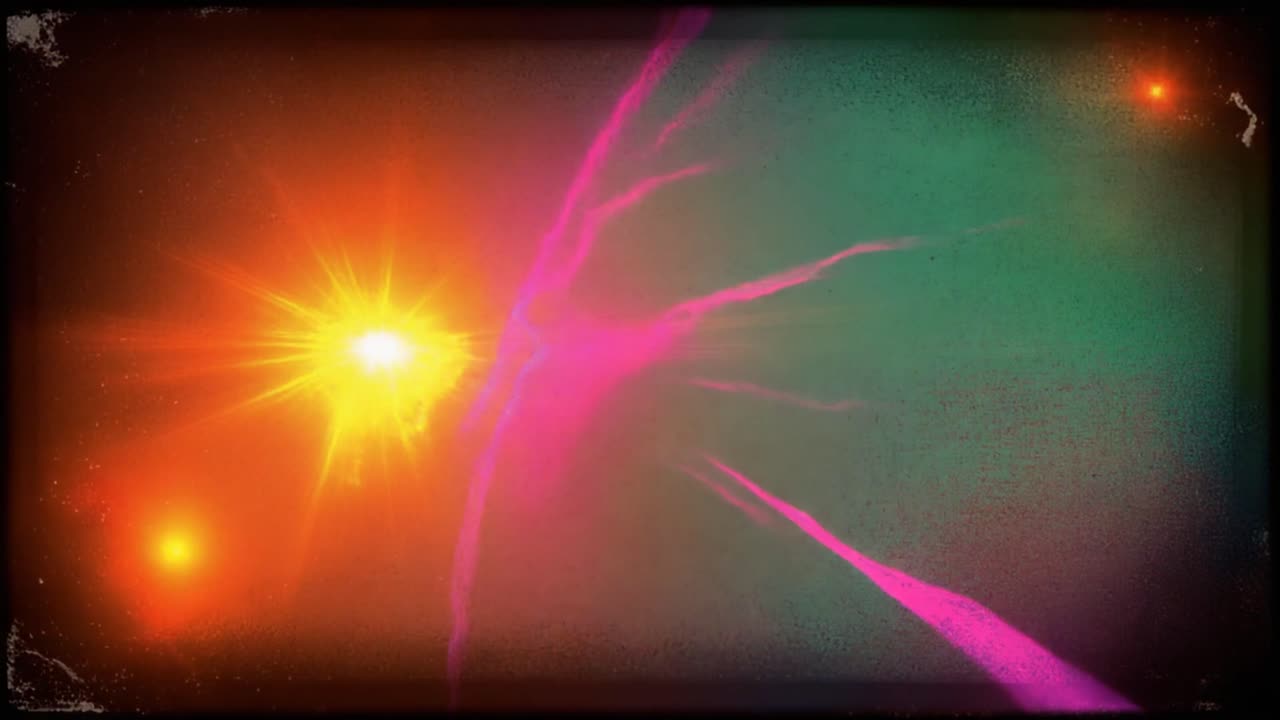 Destellos de luz abstractos dinámicos y estelas de energía coloridas