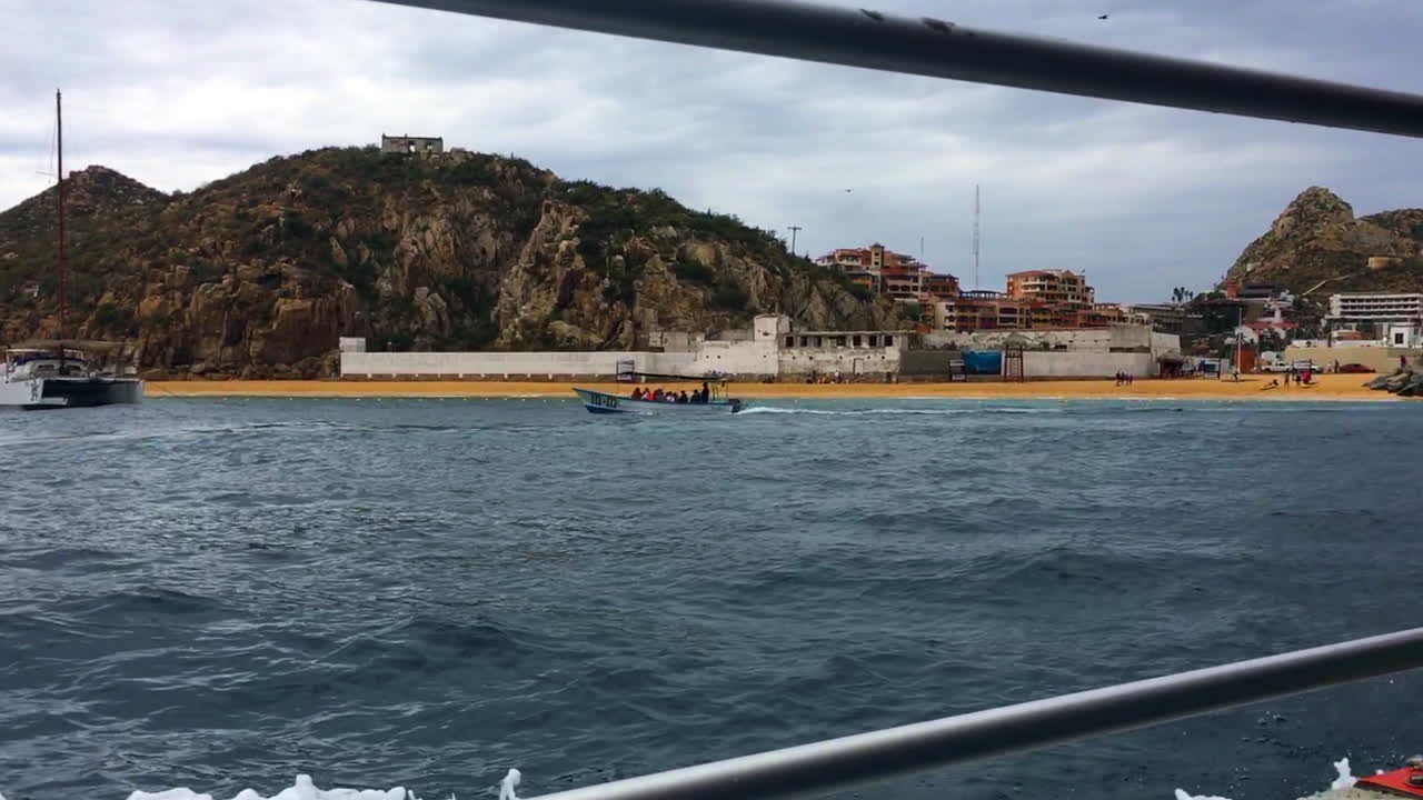 Taking a boat ride the beach of Cabo San Lucas