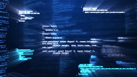 animación de pantallas con procesamiento de datos contra fondo azul
