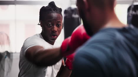 woman boxing training session