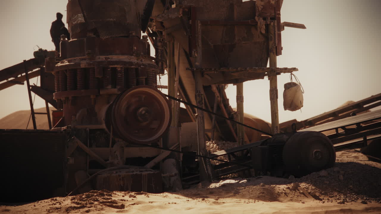 Industrial Mining Equipment in a Desert Environment