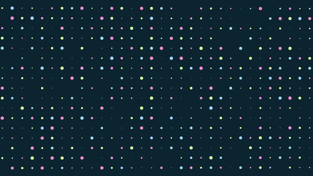 A visually captivating and colorful seamless pattern of differently colored dots on a dark background, arranged in a grid layout, ideal for diverse design projects and applications