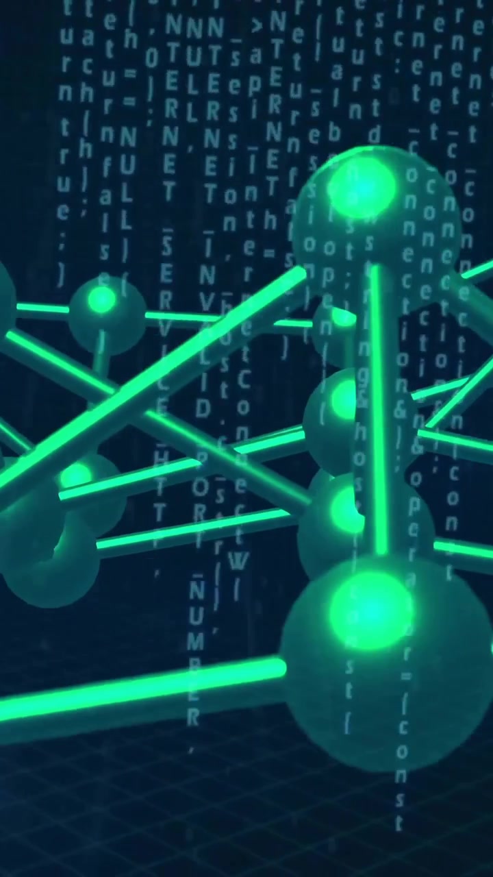 Animation of network of connections with spots over data processing