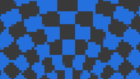 8-Bit-Spirale-Mit-Schwarzen-Und-Blauen-Pixeln