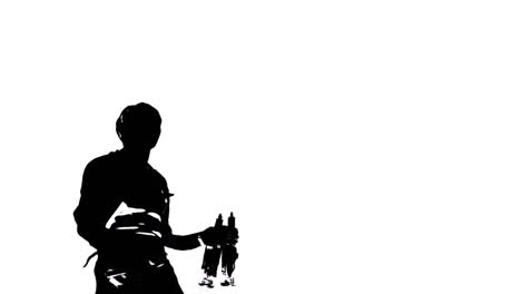 black white picture professional bartender silhouette