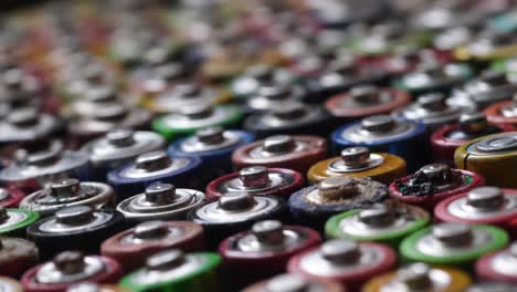 macro image of a group of colored batteries rotating in a circle macro image of a group of colored batteries rotating in a circle processing of hazardous waste