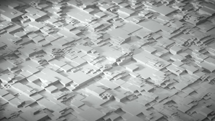 Circuit and block materials, science and technology, 3d rendering.