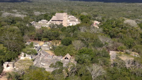 historical stone ruins of ancient mayan city of ek balam in mexico