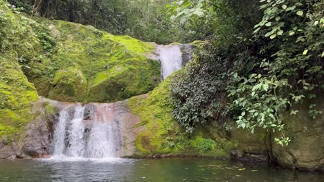 hidden two waterfall in the forest jungle in veracruz mexico