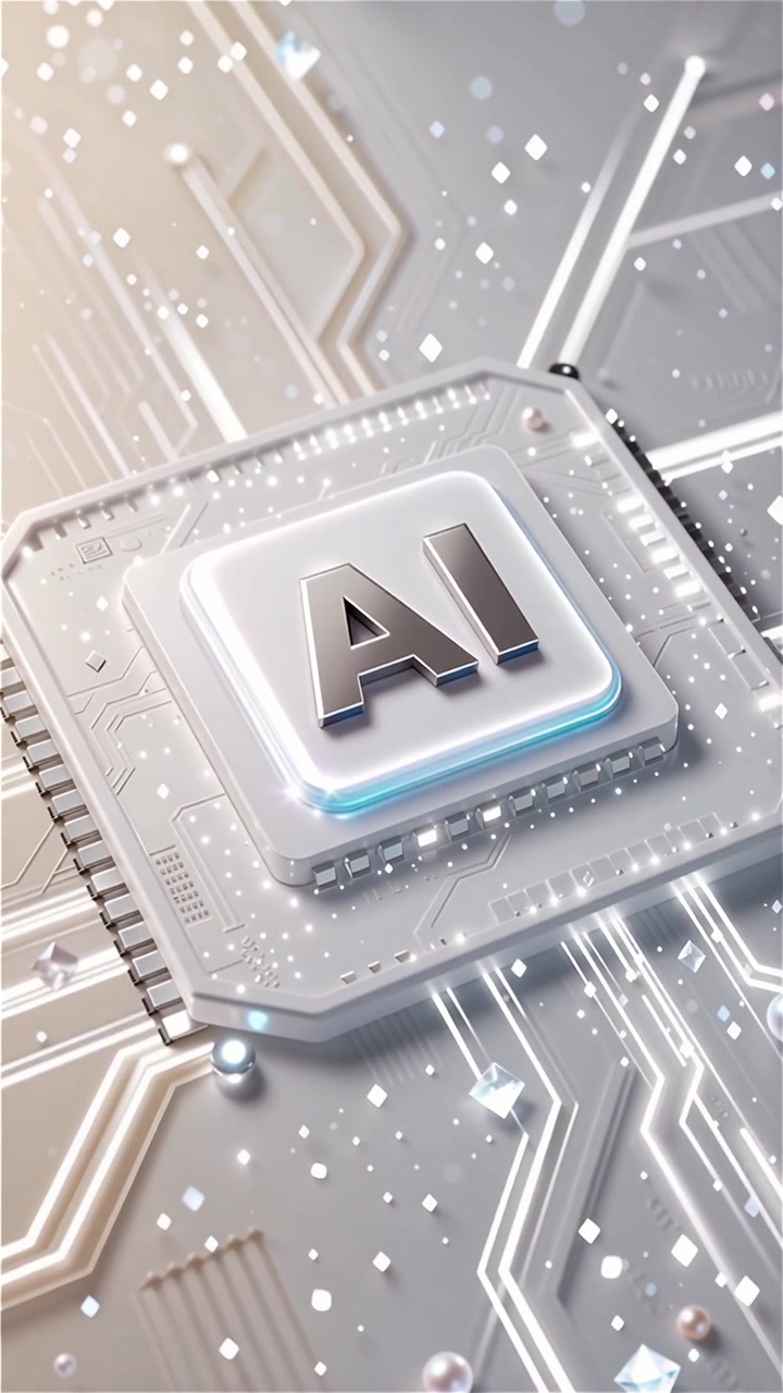 Futuristic AI Chip Motherboard Technology Background