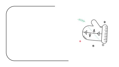 video vertical de 4k del resplandor de invierno en estilo doodle sobre un fondo blanco.