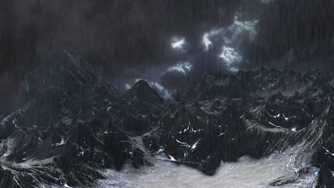 paisaje montañoso tormentoso
