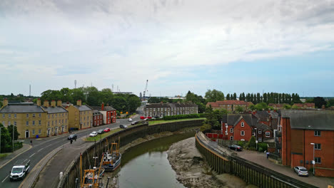 breathtaking aerial drone footage displays boston, lincolnshire: port, ships, saint botolph church , saint botolph’s bridge