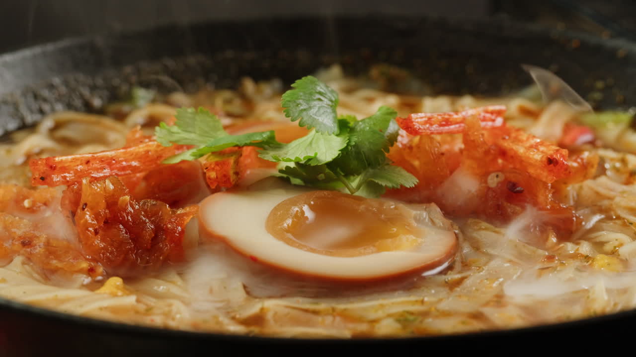 Deliciously Hot and Steaming Bowl of Ramen