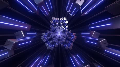abstract futuristic tunnel with glowing arrows