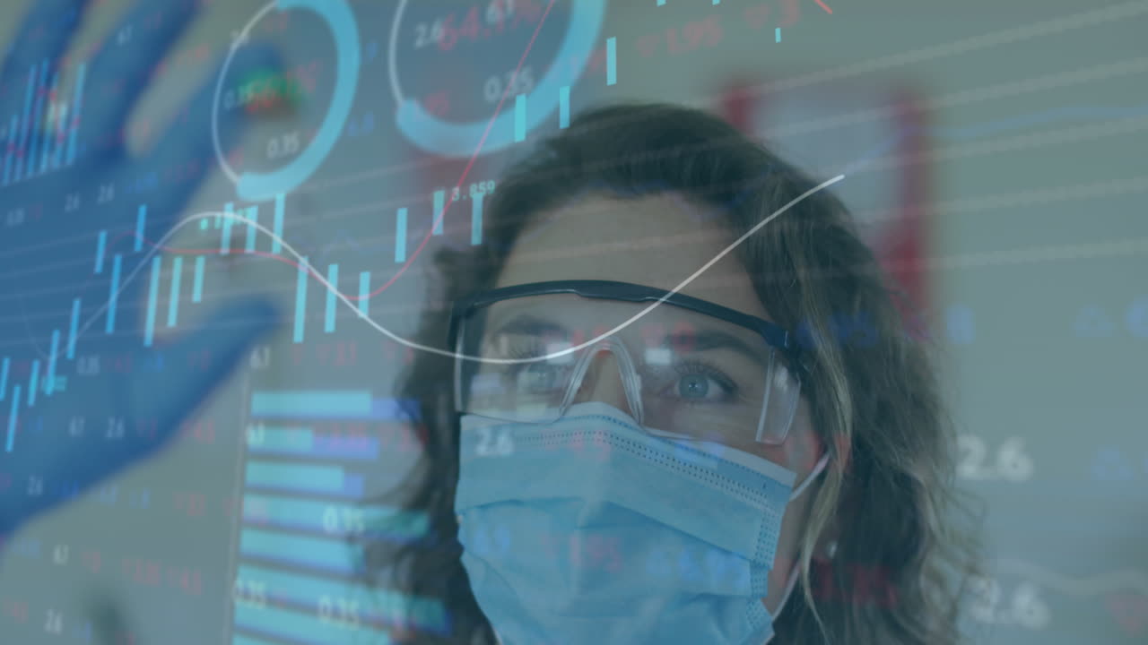 la animación digital muestra a un científico con la vacuna contra la covid-19, destacando la protección contra la pandemia.