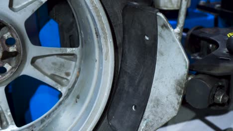 car wheel and tire maintenance in a garage