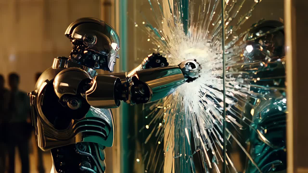 robot che rompe il vetro