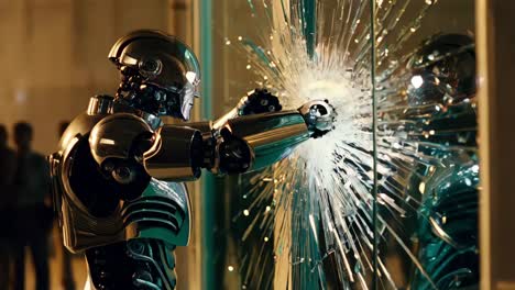 robot que rompe el vidrio