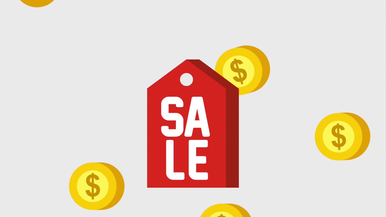 precio de la etiqueta de venta de monedas en caída