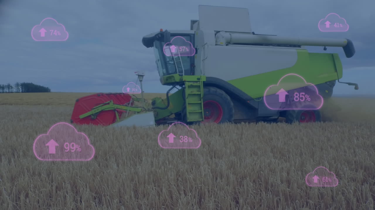 animación de nubes con porcentaje sobre el campo