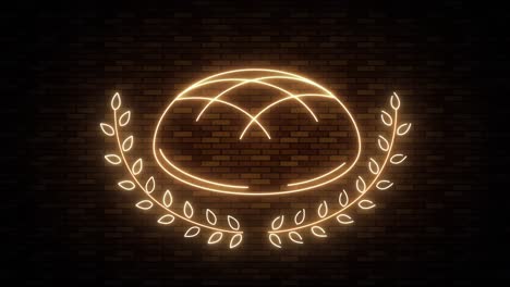 animated laurel wreath growing around glowing circle.