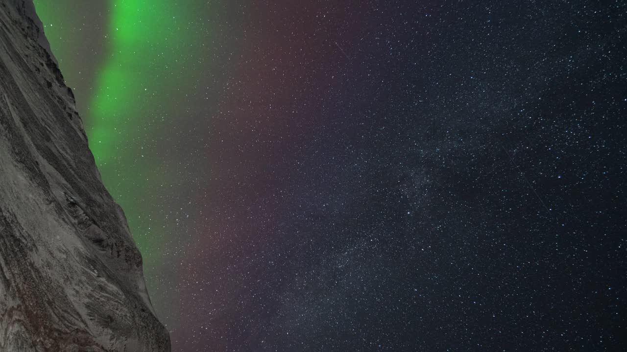 Storm Northern Lights, Polar Light Or Aurora Borealis In The Night Sky Timelapse