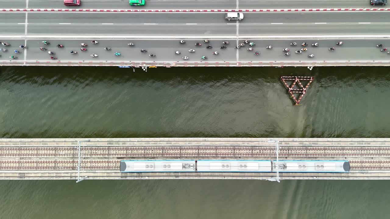 Ho Chi Minh City train - Vietnam from flycam | Metro Ben Thanh - Suoi Tien - Saigon traffic