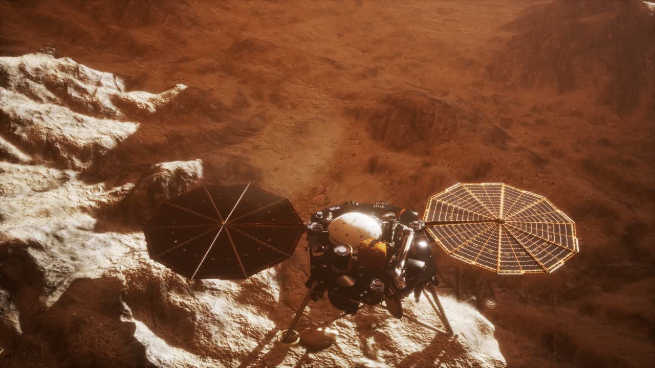 인사이트 화성은  ⁇ 은 행성의 표면을 탐사하고 있습니다.