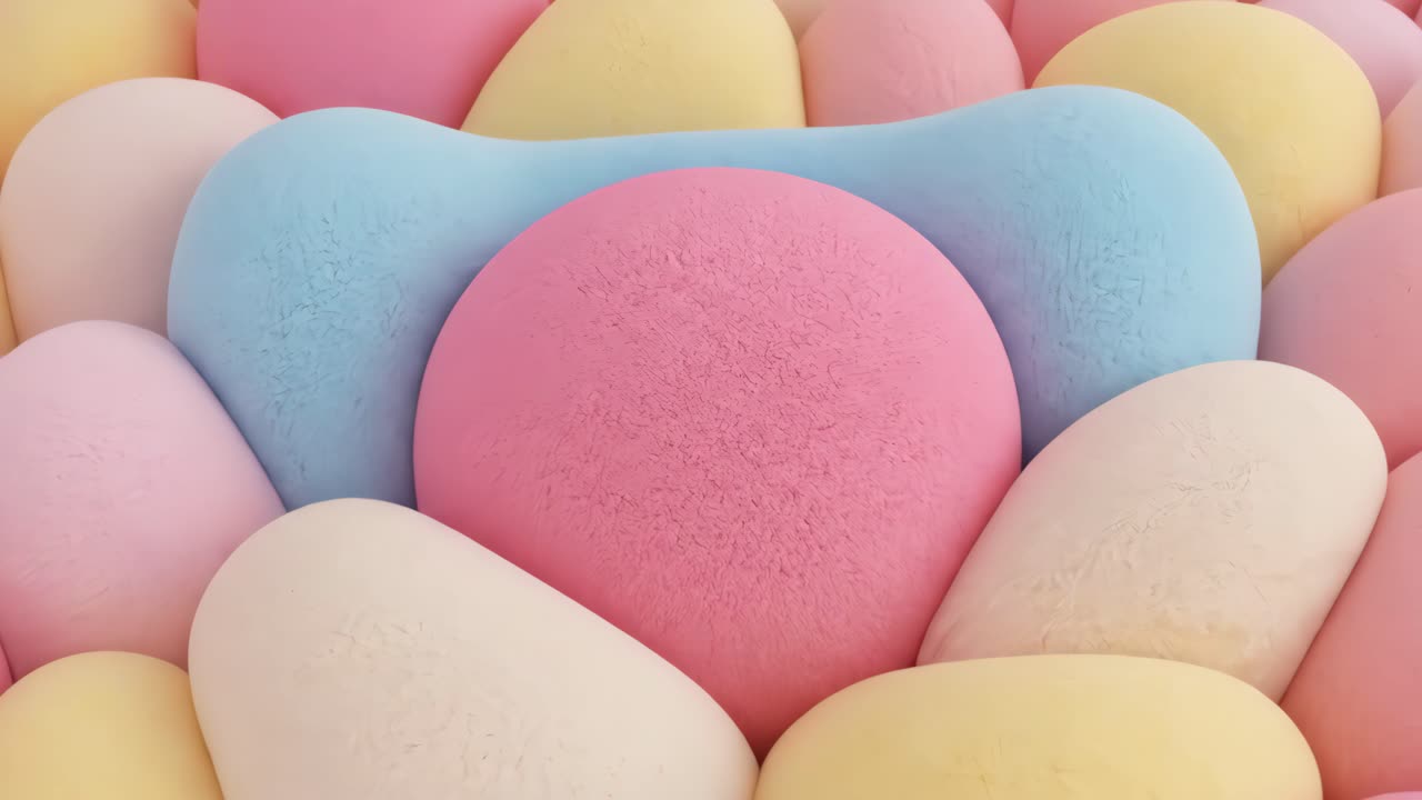 Movimento suave de formas orgânicas em tons pastel