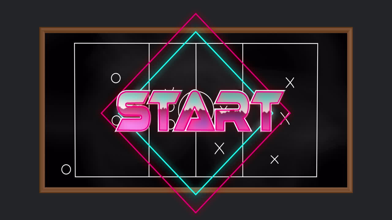 Animation of start text over game plan on board