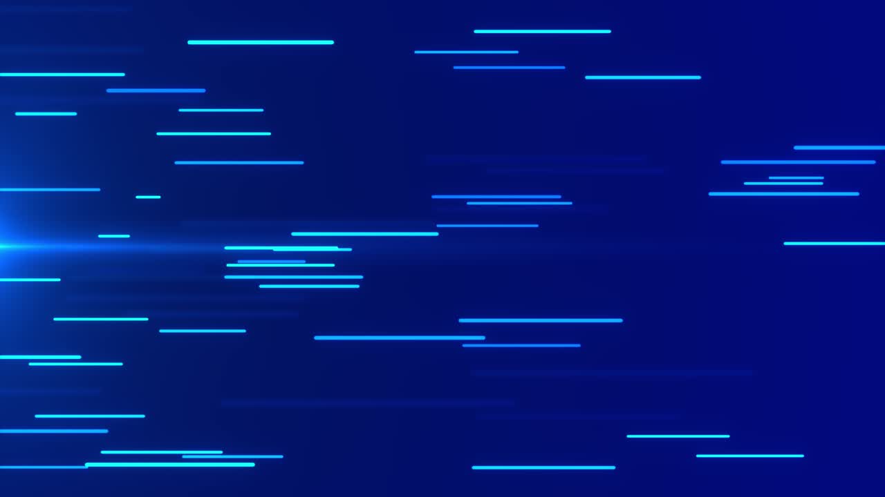 4K Trendy Digital Cyber Blue Neon Tubes Illuminating Moving Loop ...