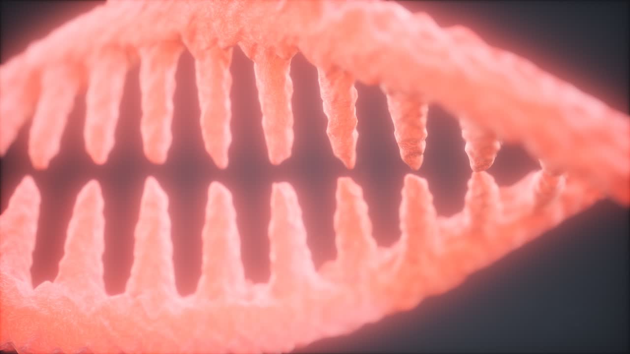 밝은 입자 3d 렌더링 dna