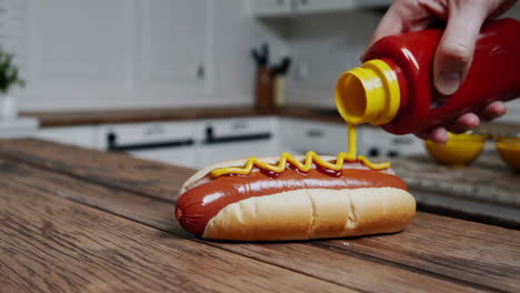 making a hot dog