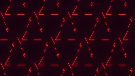 A striking design featuring vibrant red lightning bolts set against a sleek black backdrop. The bolts form a diagonal pattern, each pointing in varied directions