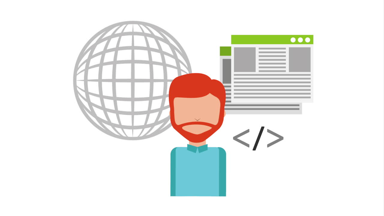 lenguaje de programación con animación de personajes de programador