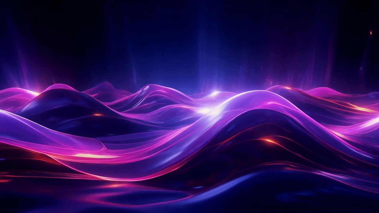 Abstract Glowing Purple and Blue Liquid Wave Motion Background