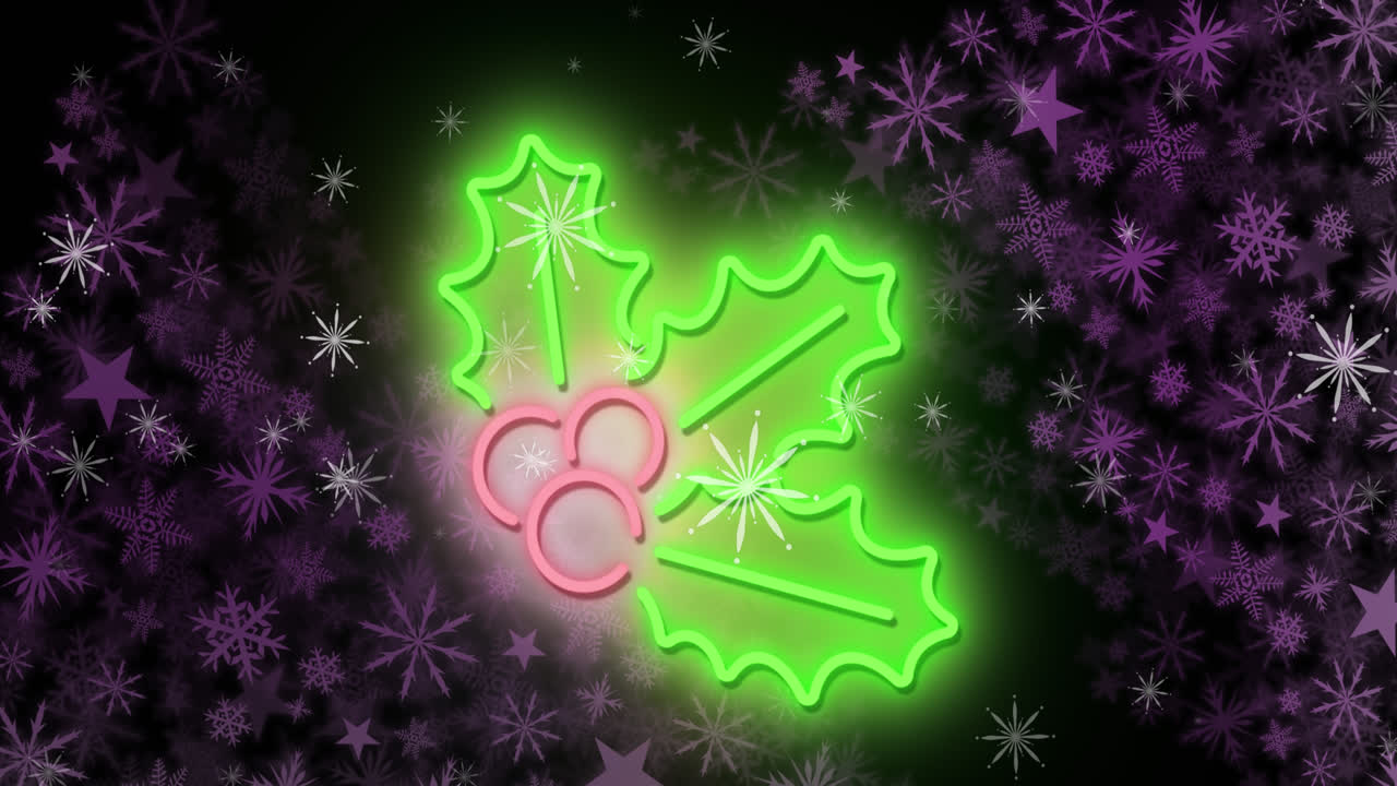 animación de la nieve cayendo en navidad sobre las hojas