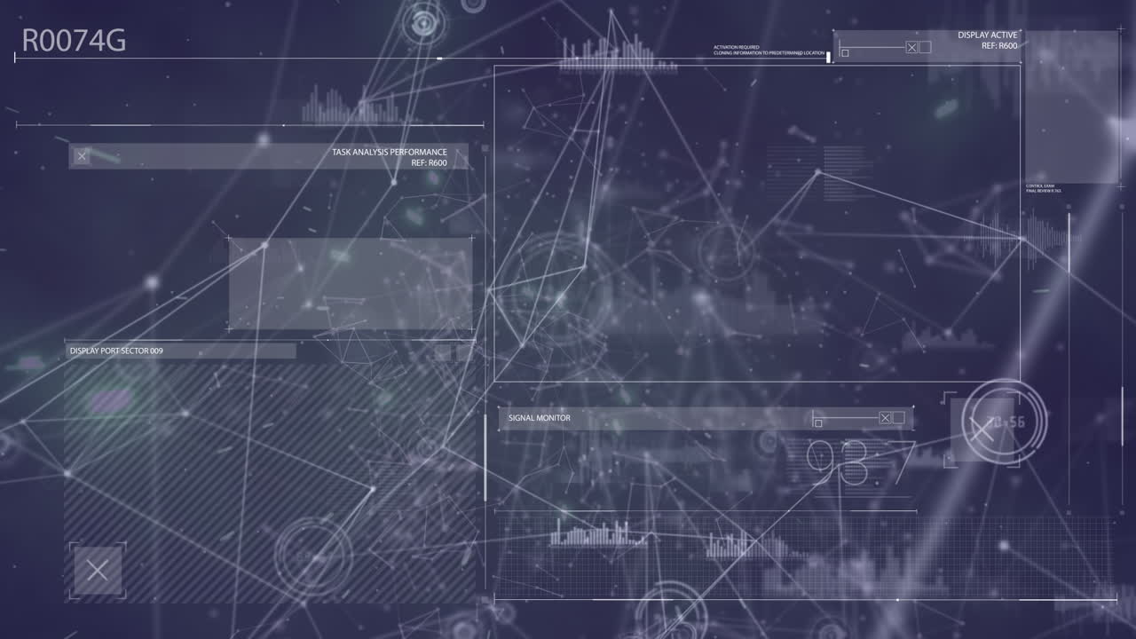 Animation of network of connections on black background