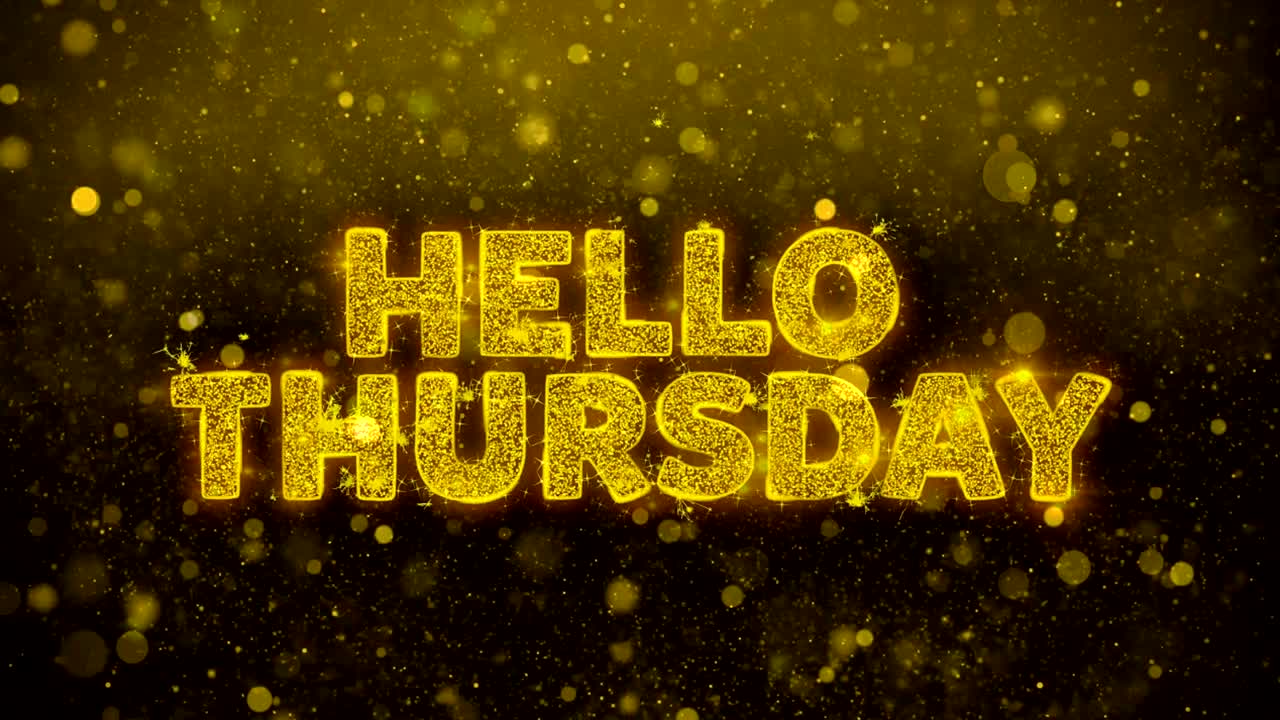 골든 글리터 반이는 입자 애니메이션에 대한 목요일 문자