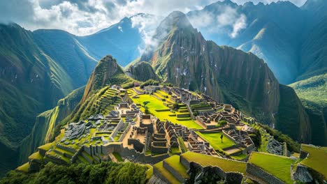 machu picchu, peru: ancient inca city in the andes mountains
