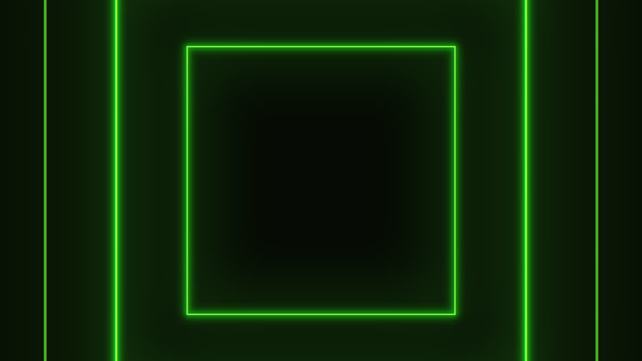 Glowing green frame on textured black background