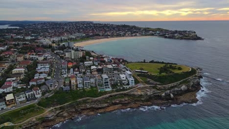 bird's eye view of marks park and the entire bondi beach at new south wales, australia