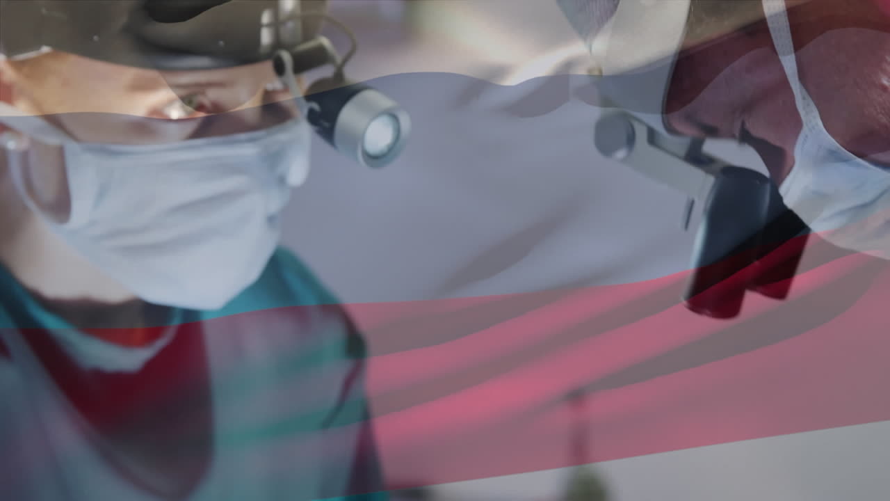 다양한 외과 의사 위에 러시아의 발의 애니메이션