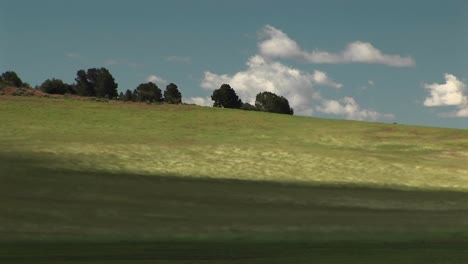 medium shot of wind blowing across grassy hills outside zion national park in utah