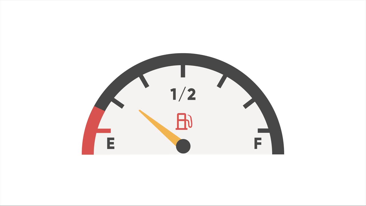 빈 연료 가이드 아이콘, 낮은 가솔린 표시, 애니메이션 연료 표시, 색에서 분리