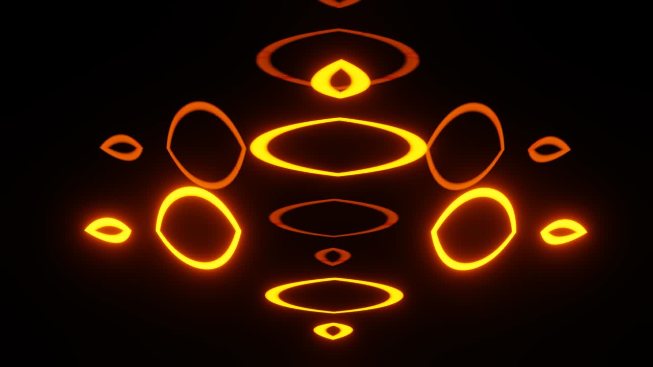 Galactic neon figure pulsating on a black background